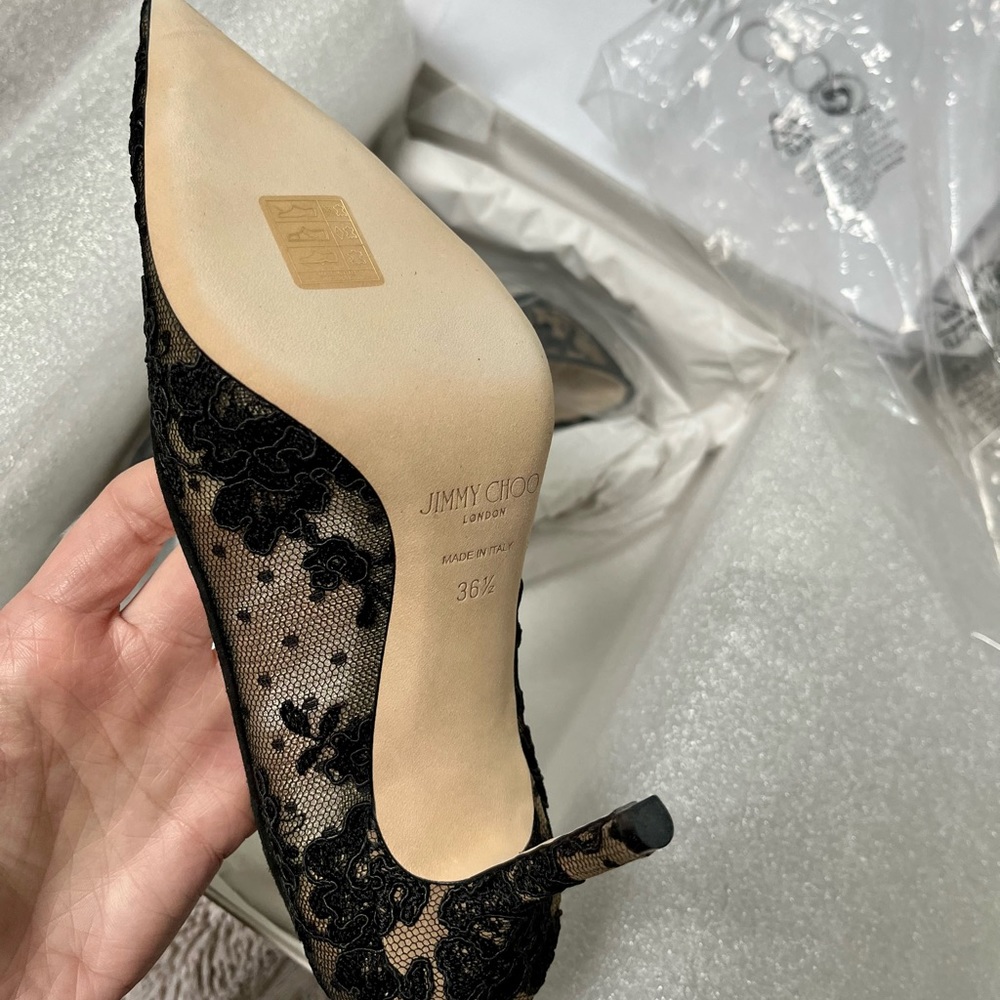 *NIB❗️Jimmy Choo Black Floral Love Lace Pumps - Picture 10 of 11